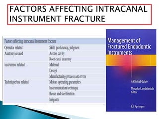 Separated Instrument Removal of broken endodontic instruments | PPTX