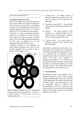 Removal of heavy metals from wastewater by carbon nanotubes | PDF