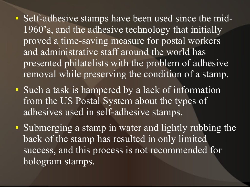 Removal of self adhesive stamps
