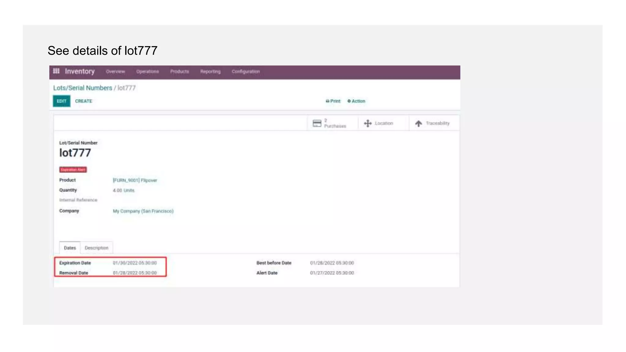 See details of lot777
 