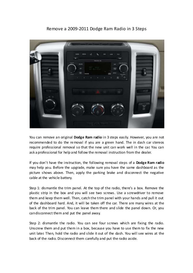 nissan titan radio removal