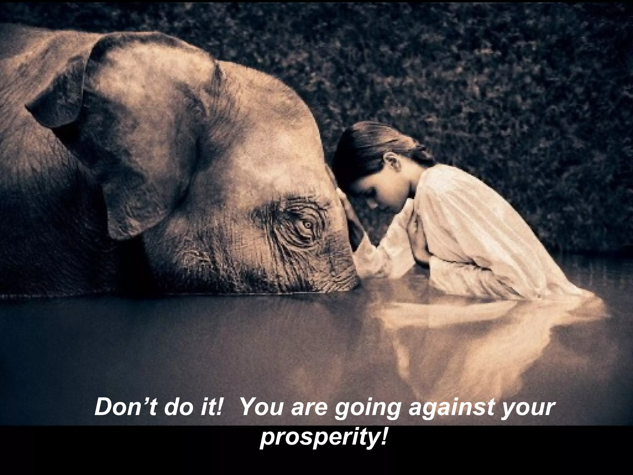 Don’t do it!  You are going against your prosperity! 