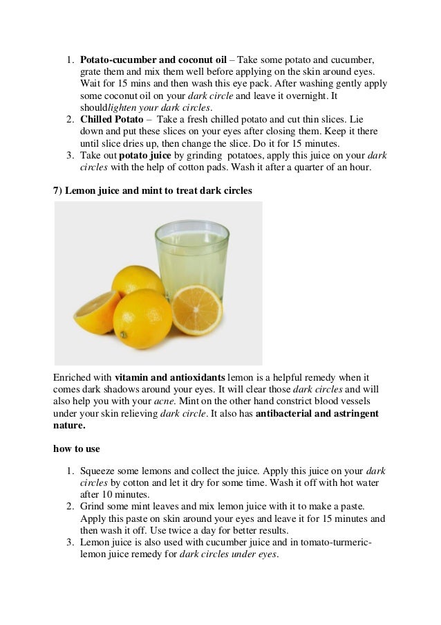 anti dark circles home remedies