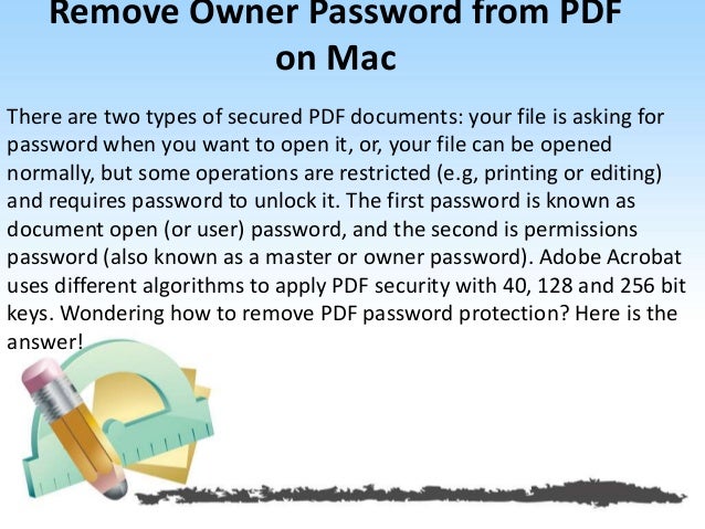 How To Remove Owner Password From Pdf On Mac