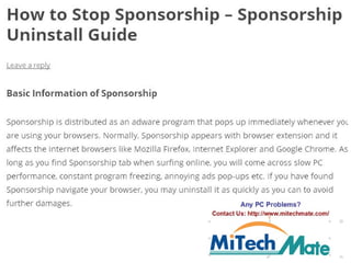 Remove Sponsorship ads- How to Get Rid of Sponsorship