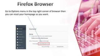 Go to Options menu in the top right corner of browser then
you can reset your homepage as you want.
 