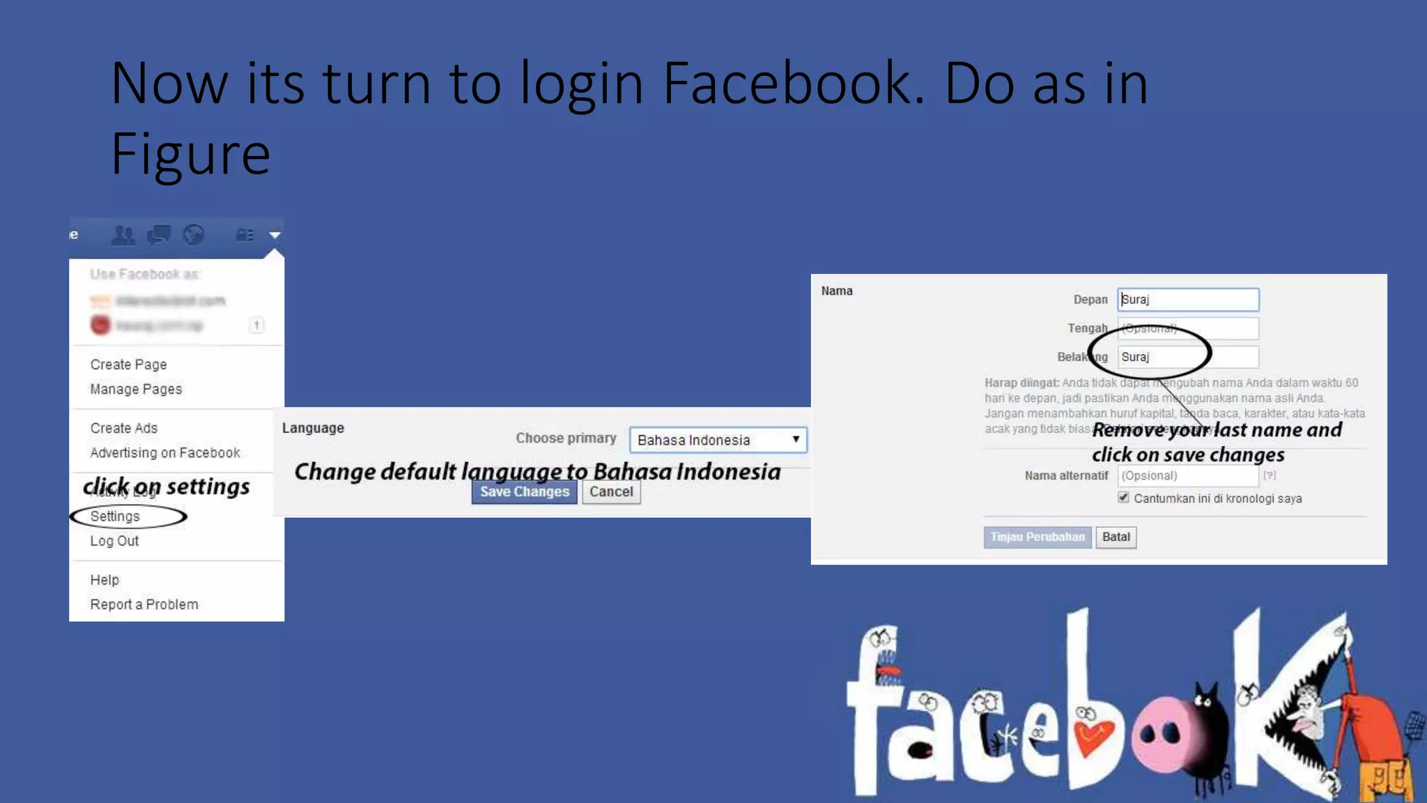 Now its turn to login Facebook. Do as in 
Figure 
 
