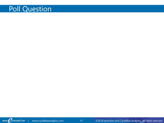 11 ©2019 eprentise and Crystallize Analytics. All rights reserved.| www.crystallizeanalytics.com
Poll Question
 