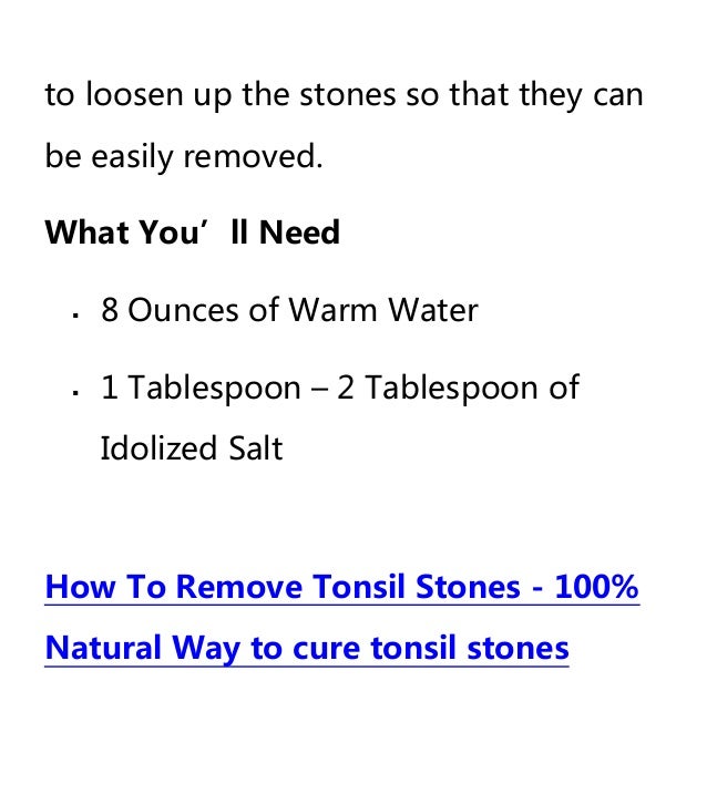 stones solution for tonsil water Removing with salt stones tonsil
