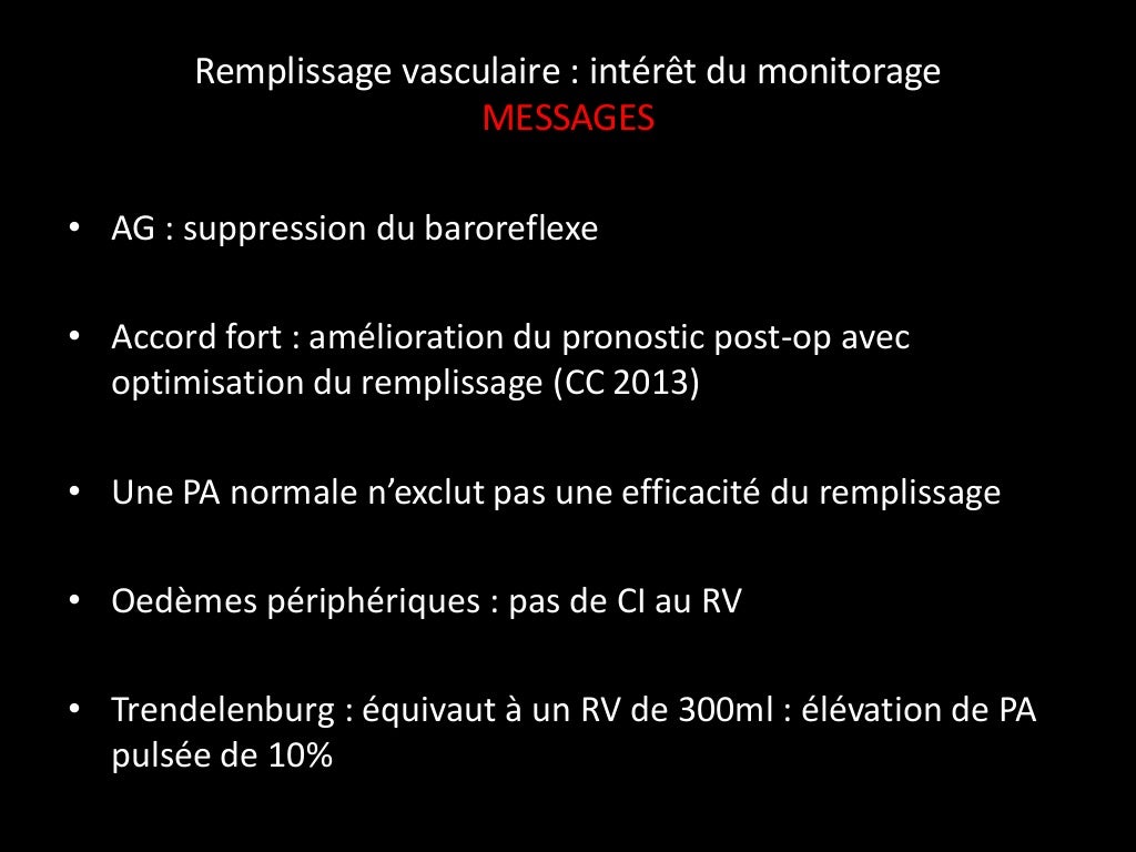 Remplissage vasculaire en anesthesie