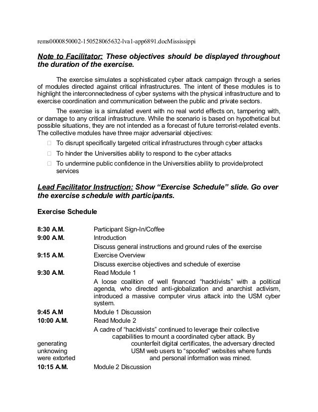 Cyber Table Top Exercise Model Roadmap