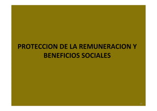 PROTECCION DE LA REMUNERACION Y 
      BENEFICIOS SOCIALES




                                   57
 