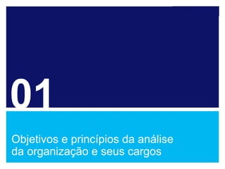 01
Objetivos e princípios da análise
da organização e seus cargos
 