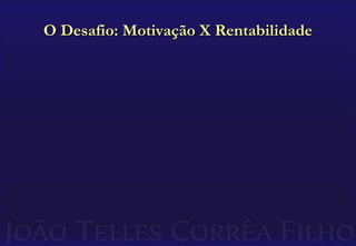 O Desafio: Motivação X Rentabilidade