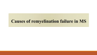 Causes of remyelination failure in MS
 