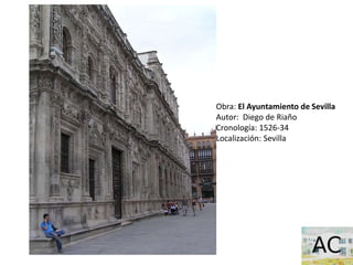 Obra: Fachada de la Universidad
de Salamanca
Estilo: Plateresco
Cronología: 1529 - 32
Localización: Salamanca
 