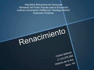 República Bolivariana de Venezuela
Ministerio del Poder Popular para la Educación
Instituto Universitario Politécnico “Santiago Mariño”
Extensión Porlamar.
 