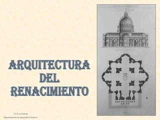 ARQUITECTURA DEL Renacimiento I.E.S La Atalaya Departamento de geografía e historia. 