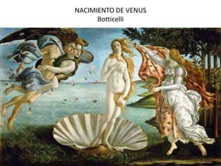 NACIMIENTO DE VENUS
      Botticelli
 
