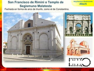 www.profesorfrancisco.es
Donato d'Angelo Bramante (1444-1514)
Planta centralizada
Decoración con balaustradas
Primera etapa más decorativa, segunda
más austera y monumental.
Arquitectura Cinquecento
Bramante
 