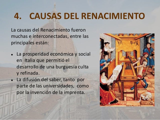 Causas Que Dieron Origen Al Renacimiento