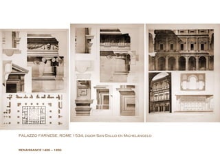RENAISSANCE  1400 – 1650 PALAZZO FARNESE, ROME 1534, door San Gallo en Michelangelo 
