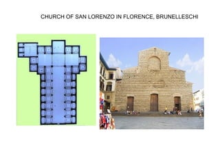 CHURCH OF SAN LORENZO IN FLORENCE, BRUNELLESCHI
 