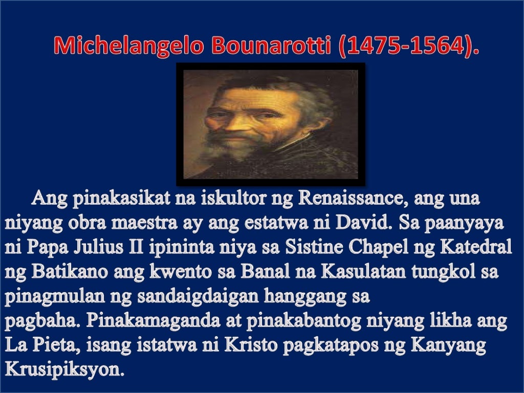 about Renaissance period (tagalog)