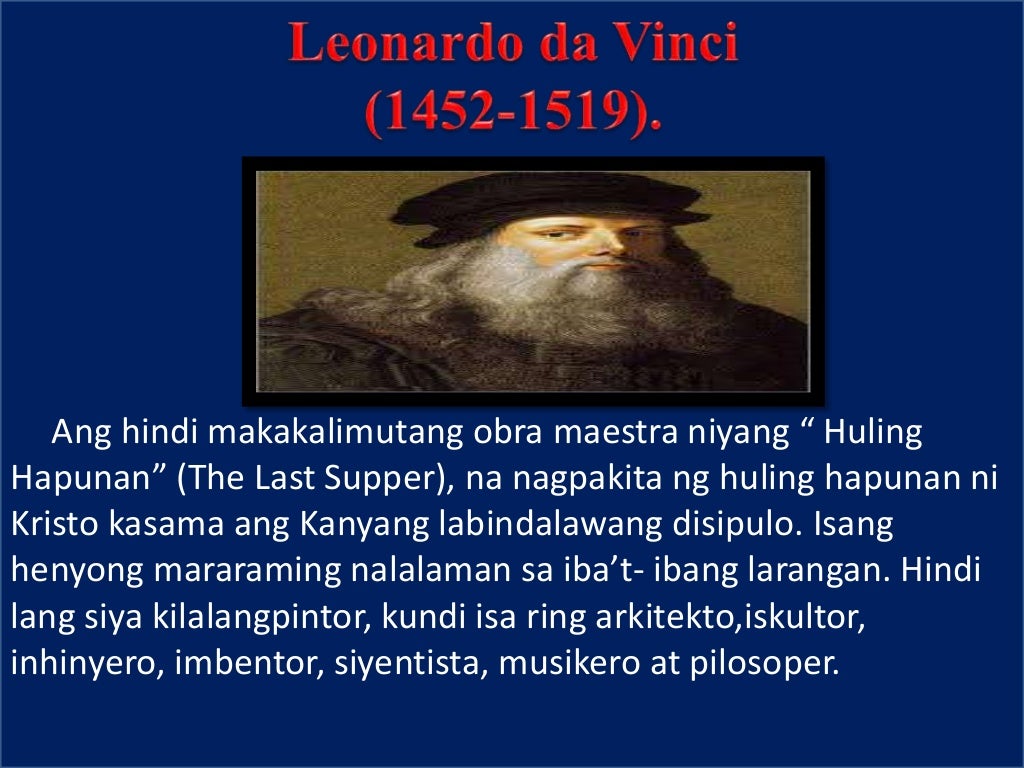 about Renaissance period (tagalog)