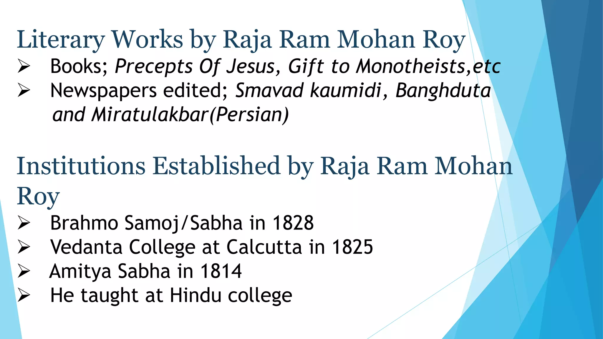 Indian Renaissance Raja Ram M Roy | PPTX