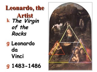 Leonardo, the Artist The Virgin of the Rocks  Leonardo da Vinci 1483-1486 