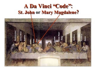 A Da Vinci “Code”: St. John  or  Mary Magdalene? 