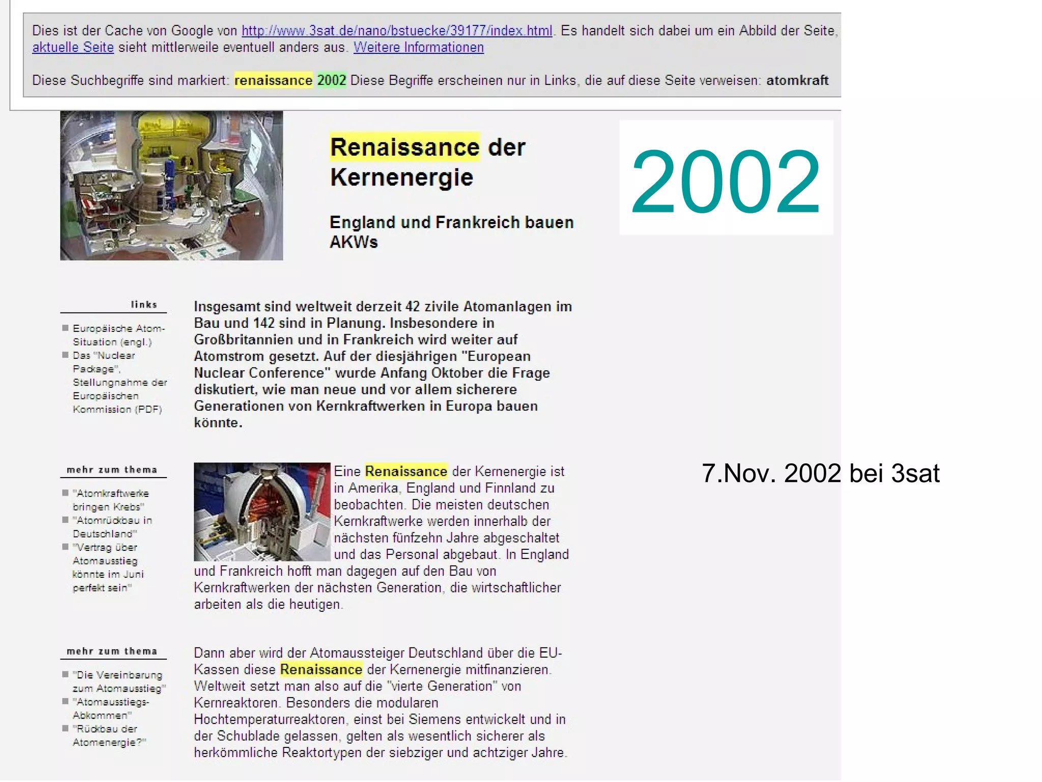 2002 7.Nov. 2002 bei 3sat 