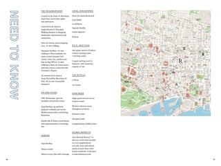 109 110
THE NEIGHBORHOOD
Located in the heart of Barcelona
steps from noteworthy sights
and attractions.
Centered in the historic
neigborhood of L'Eixample.
Walking distance to shopping,
landmarks, entertainment and
restaurants.
Paseo de Gracia, main shopping
area: 01 min walking.
Transport facilities: 05 min
walking to Plaza Cataluña, the
main central transport hub
(metro, train, bus, aerobus and
hop on hop off bus). 01 min
walking to Paseo de Gracia metro
and train station connected with
Terminal 2 Airport.
20 minutes from Airport
Josep Tarradellas Barcelona-El
Prat: 30/45 min (taxi/public
transport).
SIP AND SAVOR
CRU Restaurant, open for
breakfast and private events.
Goja Rooftop, sip perfectly
prepared cocktails and savour
Mediterranean bites overlooking
Barcelona.
Rumbo Bar & Eatery, local flavors
and experimentation in mixology
star.
UNWIND
Goja Rooftop
Fitness Center
Mayan Luxury Spa cabin massage
LOCAL DISCOVERIES
Paseo de Gracia Boulevard
Casa Batlló
La Pedtrera
Sagrada Familia
Gothic Quarter
El Born
R.E.N. MEETINGS
441 square meters of indoor/
outdoor meeting space.
7 meeting rooms.
Largest meeting room is
Diamant with maximum
capacity of 120.
THE DETAILS
11 floors
211 rooms
EVEN MORE
High-speed internet access
in guest rooms.
Wireless internet access
throughout property
Business center
Navigator desk
Complimentary bottled water
GLOBAL BENEFITS
Join Marriott Bonvoy™ to
discover world-class benefits
in every neighborhood
you visit. Earn and redeem
points at more than 7,000
hotels worldwide. It all starts
at marriottbonvoy.com.
NEED
TO
KNOW
 