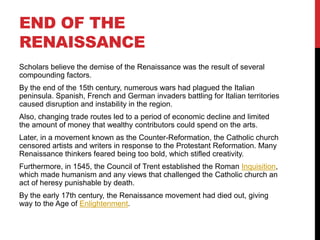 The End Renaissance Renaissance Timeline by Mary Avgerinakou | PPTX