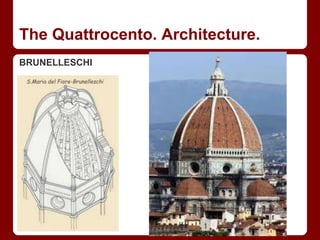 The Quattrocento. Architecture.
BRUNELLESCHI
 