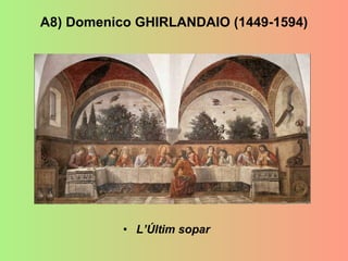 A8) Domenico GHIRLANDAIO (1449-1594) L’Últim sopar 
