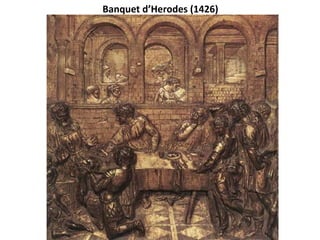 OBRES IMPORTANTS DONATELLO
L’estàtua eqüestre del CONDOTTIERO GATTAMELATA(1447-1453) suposa la recuperació
d’aquesta tipologia clàssica que barreja el cavall amb el retrat, mirant de captar en
l’expressió serena i els gestos la personalitat del representat.
 