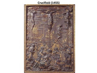  A Roma, els escultors van entrar en contacte amb les obres clàssiques i,
fins i tot, assistiren al seu descobriment (Apol·lo de Belvedere,
Laocoont...).
 Per influència de les escultures de l'Antiguitat romana, els escultors
cerquen el classicisme i la monumentalitat.
 El nu esdevé un dels principals temes, l'antropocentrisme i el conseqüent
interès a mostrar la bellesa del cos humà hi contribuïren.
 A mesura que avança el MANIERISME, l'escultura va adquirint major força
expressiva, la qual cosa és manifestava en la gesticulació i en l'ímpetu dels
moviments i les postures, que pretenien reflectir la potència de les
passions humanes, per exemple, amb el recargolament helicoïdal de la
figura humana (figura serpentinata).
CARACTERÍSTIQUES
ESCULTURA CINQUECENTO
 