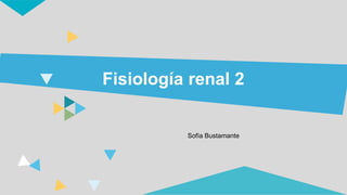 Fisiología renal 2
Sofía Bustamante
 