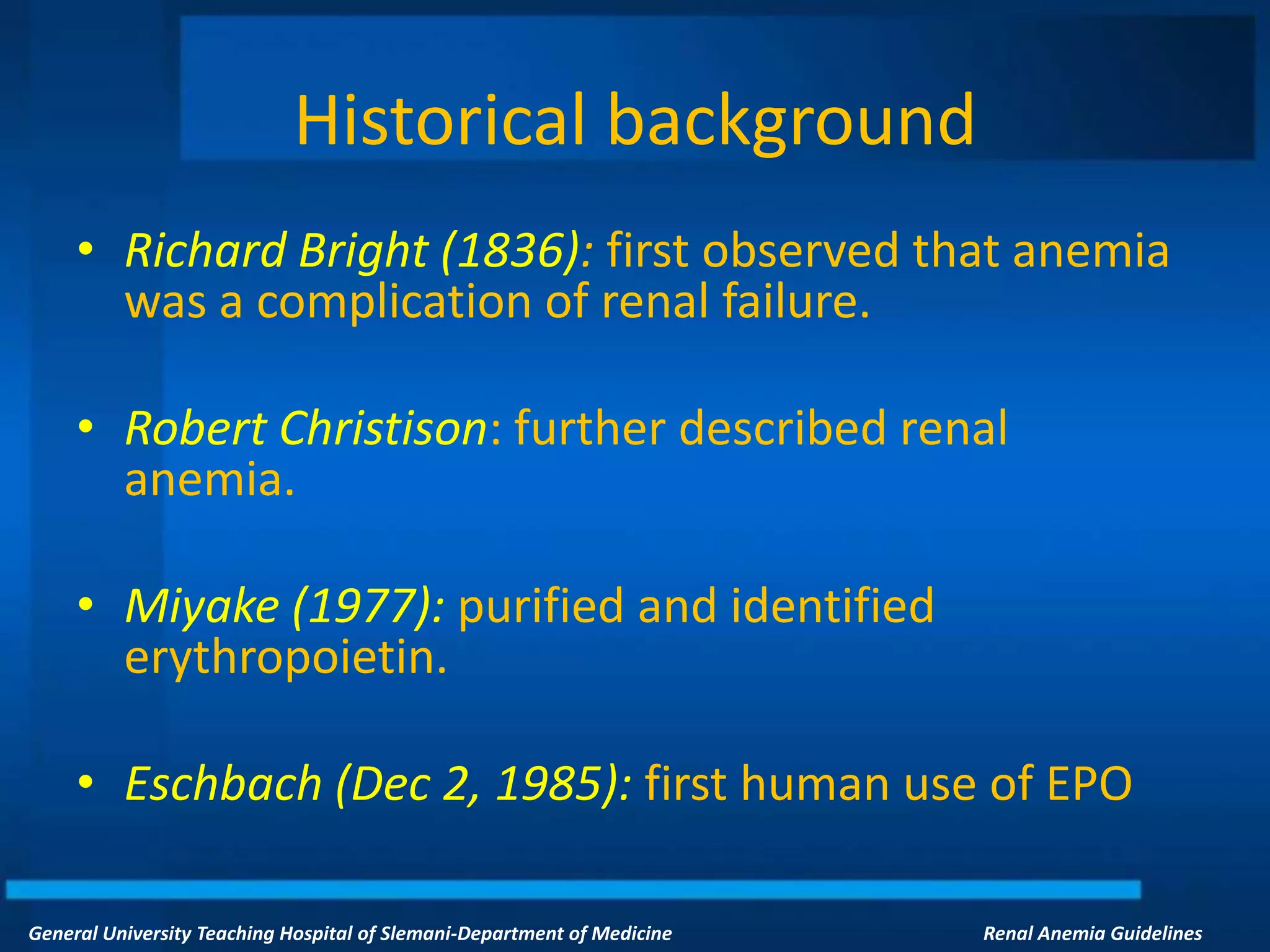 Renal anemia guidelines | PPTX