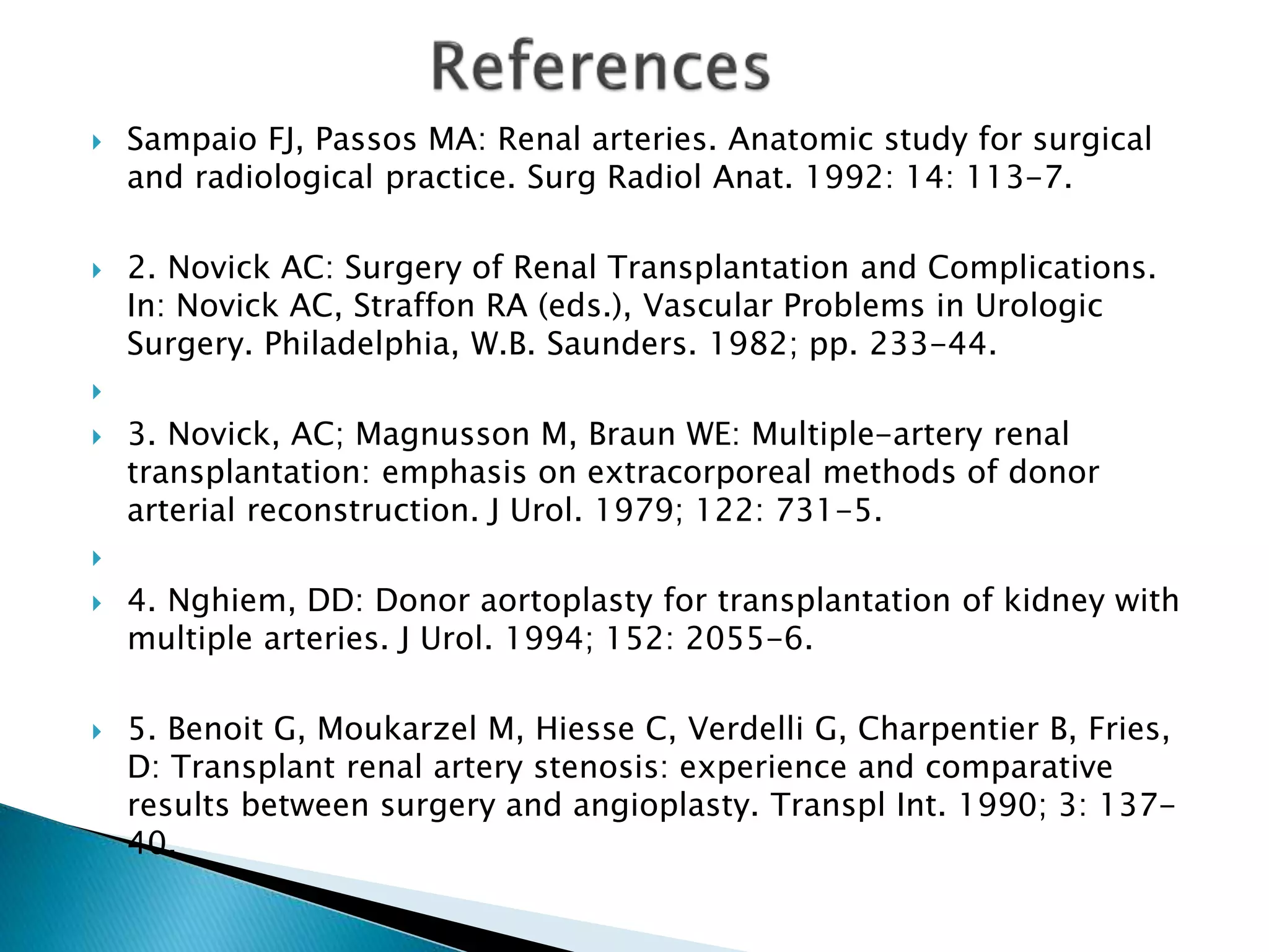 Renal artery variation in renal transplantation | PPTX