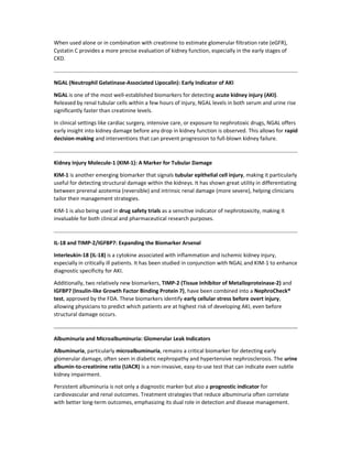 Renal Biomarkers for Early Detection, A Breakthrough in Kidney Disease ...