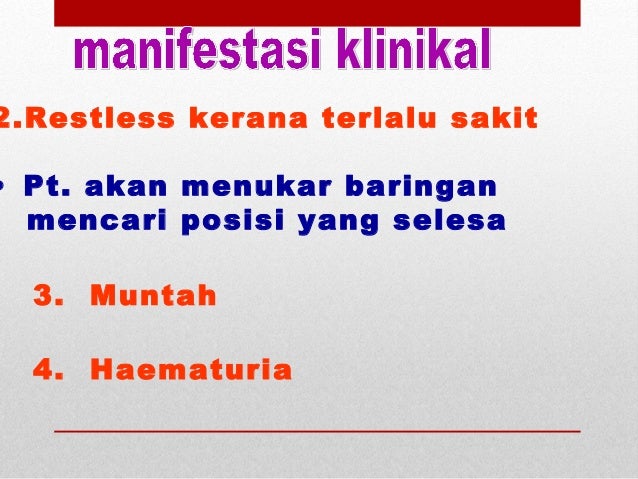 RENAL CALCULI - Batu karang dalam salur kencing