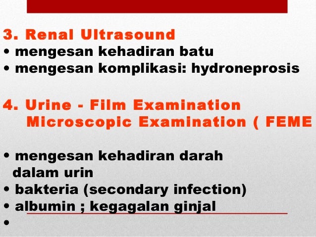 RENAL CALCULI - Batu karang dalam salur kencing