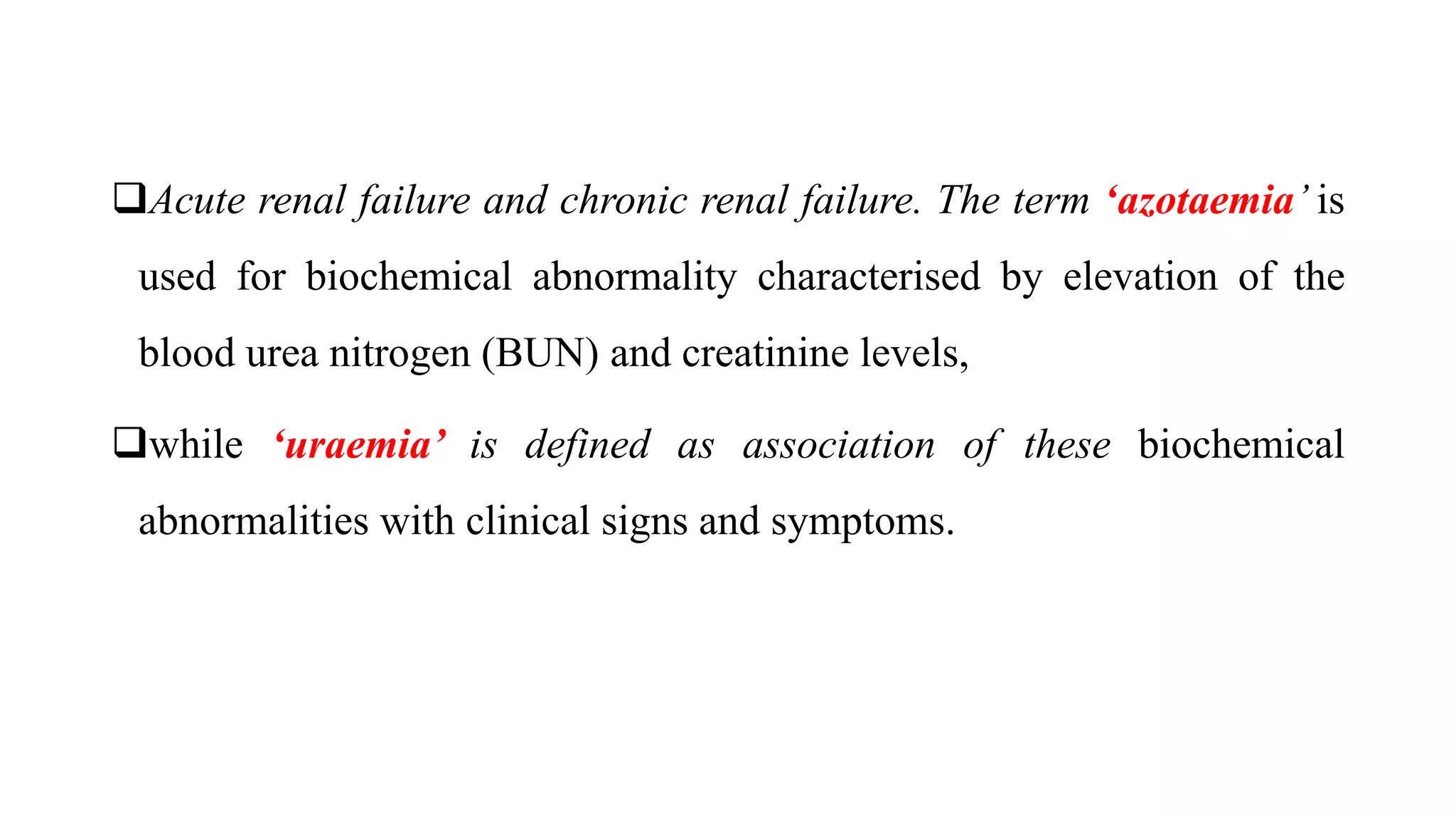 Pathophysiology of Renal failure | PPTX