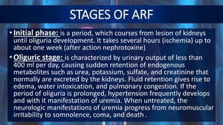CHRONIC RENAL FAILURE
• Chronic renal failure is a syndrome characterised by progressive
and irreversible deterioration of...