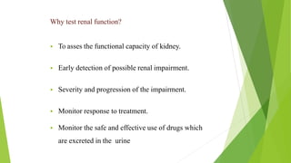 Renal function test