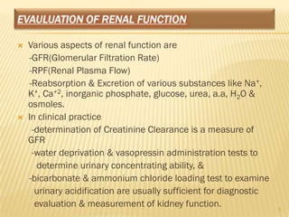 Renal function test | PPTX