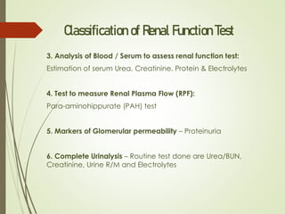 Interpretation of Renal Function Tests UG | PDF